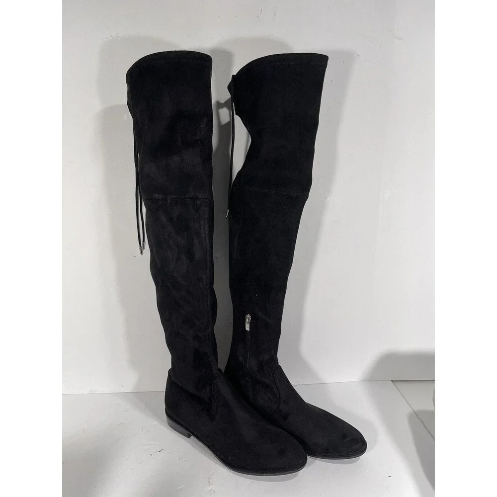 Marc Fisher Womens Black Tall Knee High Boots Shoes 8 Medium (M) Qmhumor2 Suede‎